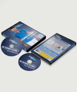 DVD Hülle vom modernen Qi Gong Kurs 8 Brokate mit Wolfgang von vorne und hinten, daneben liegen zwei DVDs