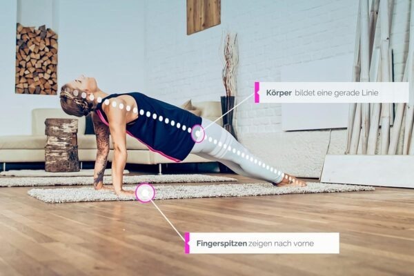 Kati doing the meridian yoga exercise inclined plane for the pericardium meridian with drawn stretch line