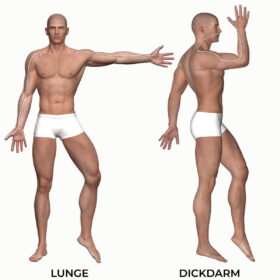 Graphic of man with drawn meridians lung and large intestine (meridians of TCM)