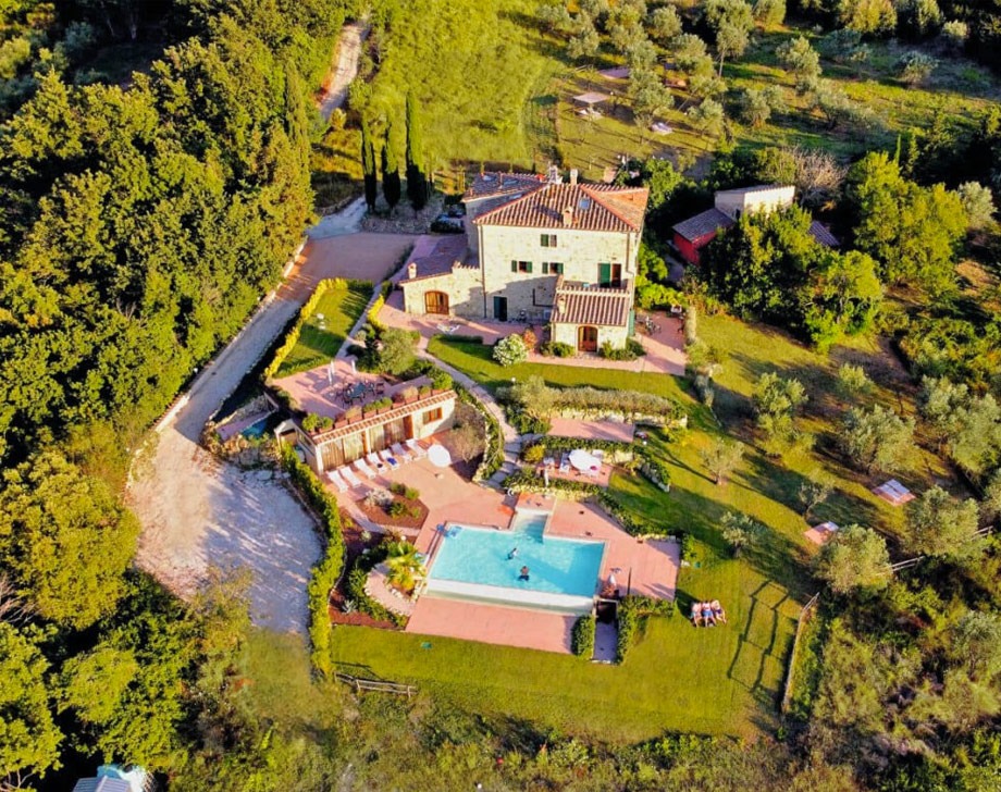 Luftbild vom Unique Panorama Retreat Lucerna