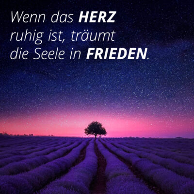 Quand le cœur est calme, l'âme rêve en paix.