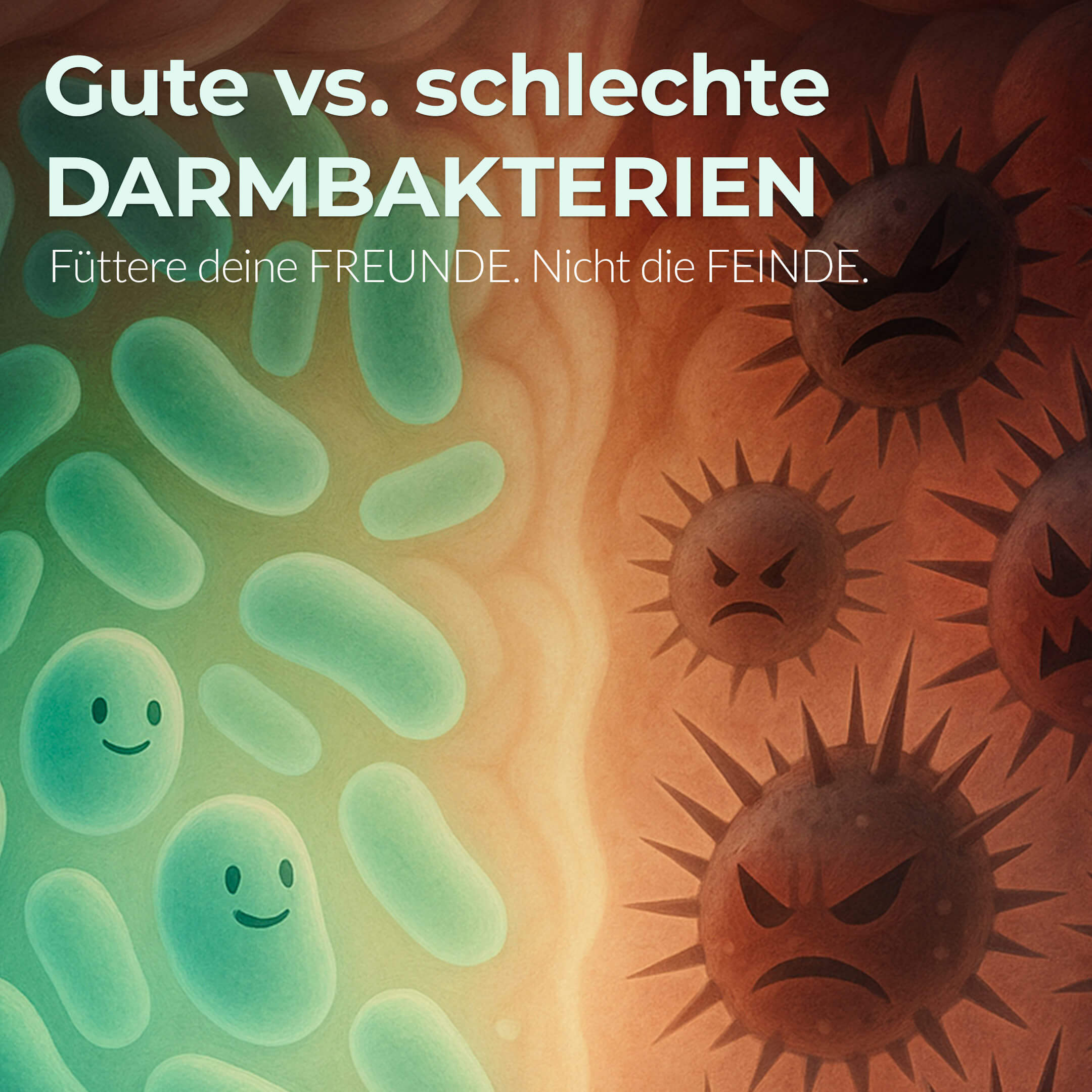 Good vs. bad bacteria. Feed your friends. Not the enemies.