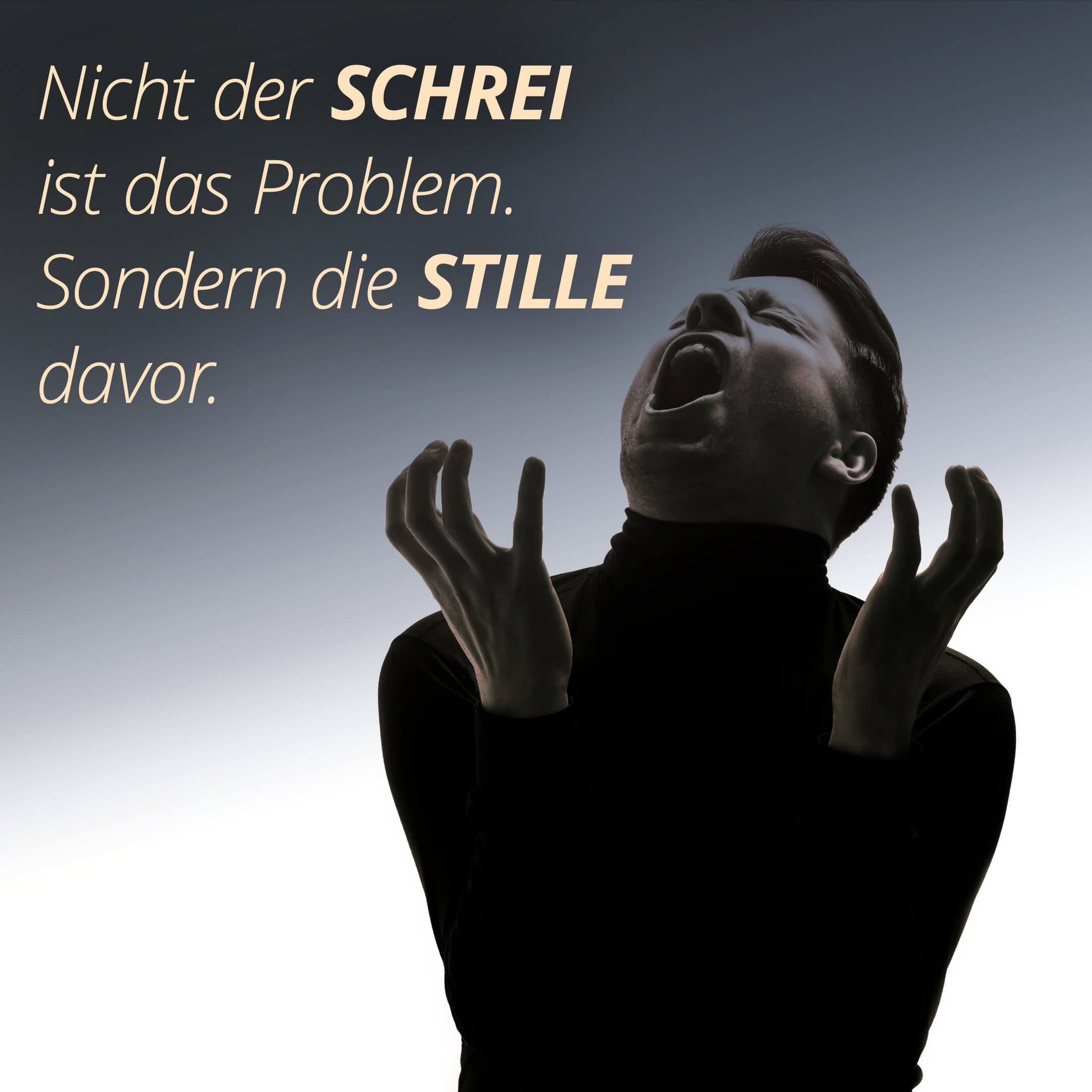 Nicht der Schrei ist das Problem. Sondern die Stille davor.