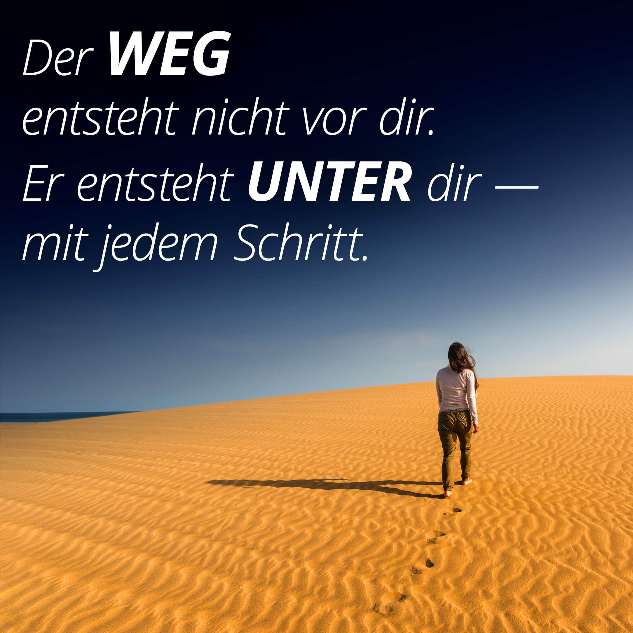 Der weg entsteht nicht vor dir. Er entsteht unter dir — mit jedem Schritt.