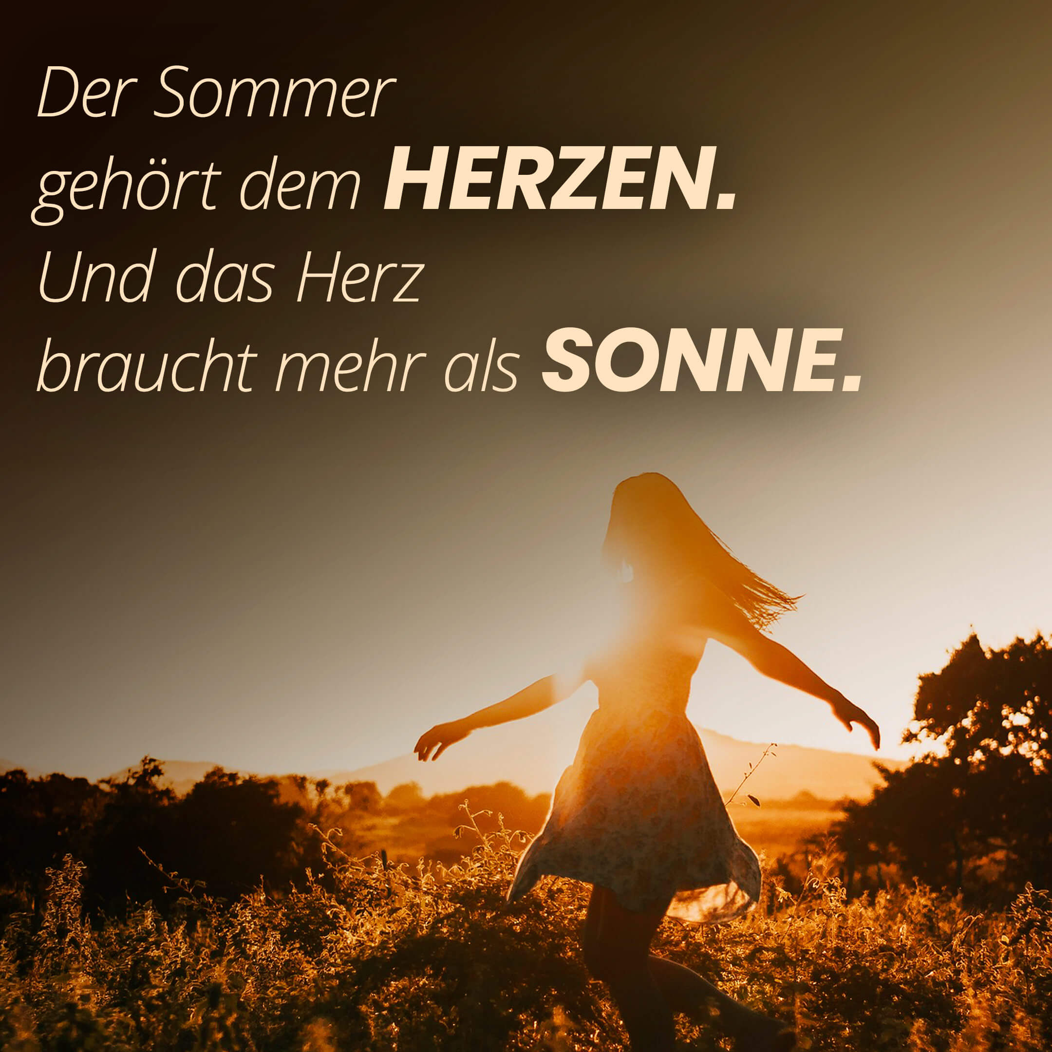 Der Sommer gehört dem Herzen. Und das Herz braucht mehr als Sonne.