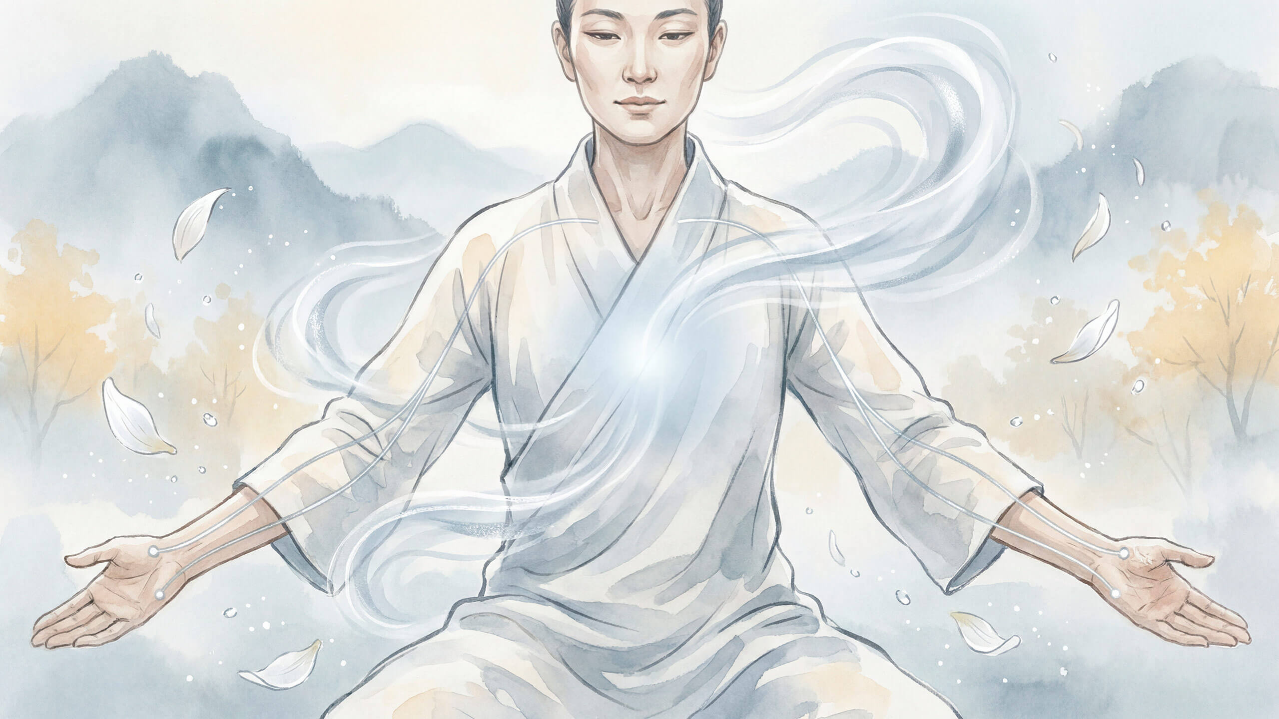 Quando manca la rugiada del mattino e le vie respiratorie si seccano - Rappresentazione artistica della diagnosi MTC: carenza di Yin del polmone in acquerelli