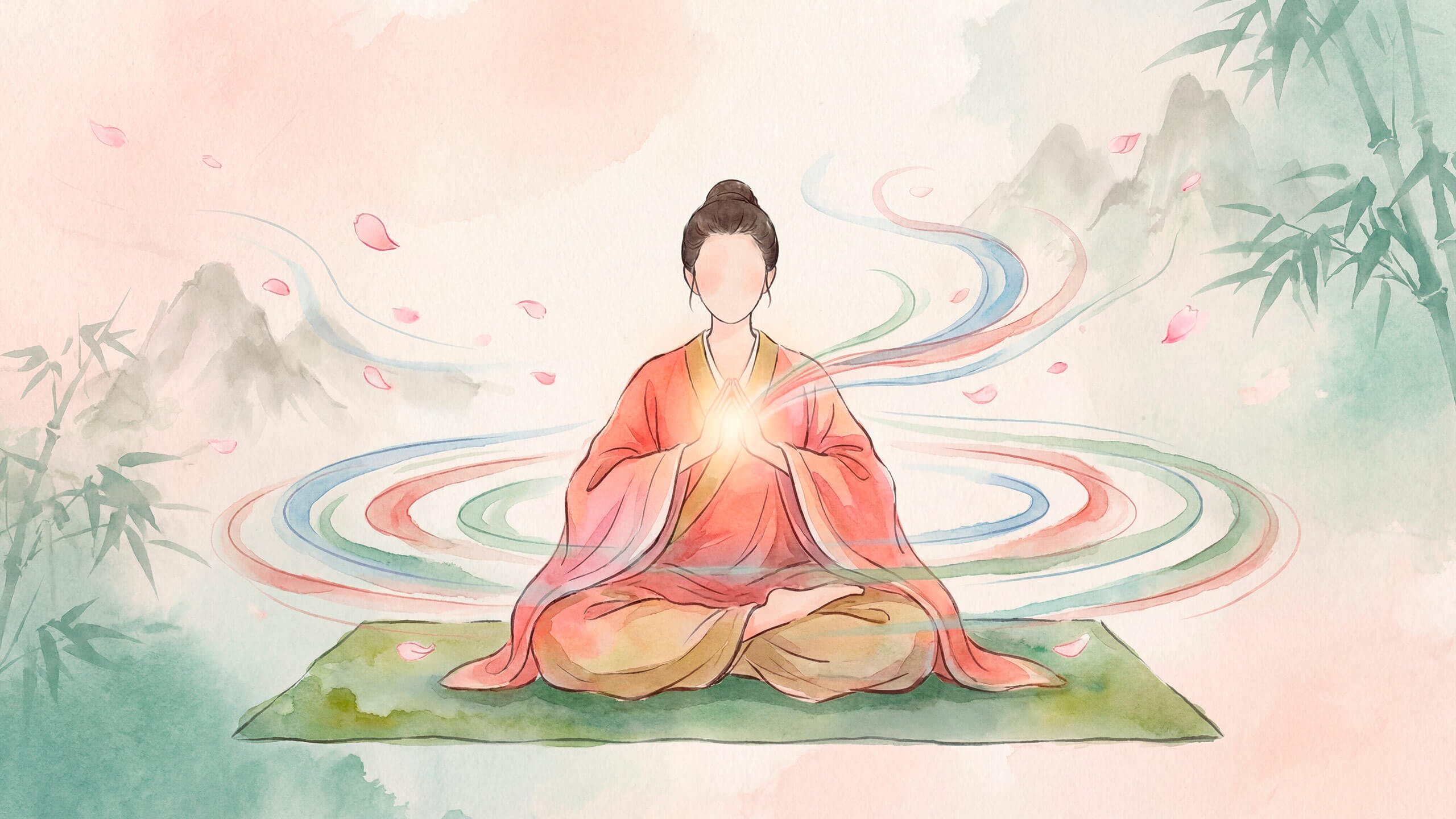 Quando la mente non trova pace - Rappresentazione artistica della diagnosi TCM Shen emozioni di irrequietezza in acquerello
