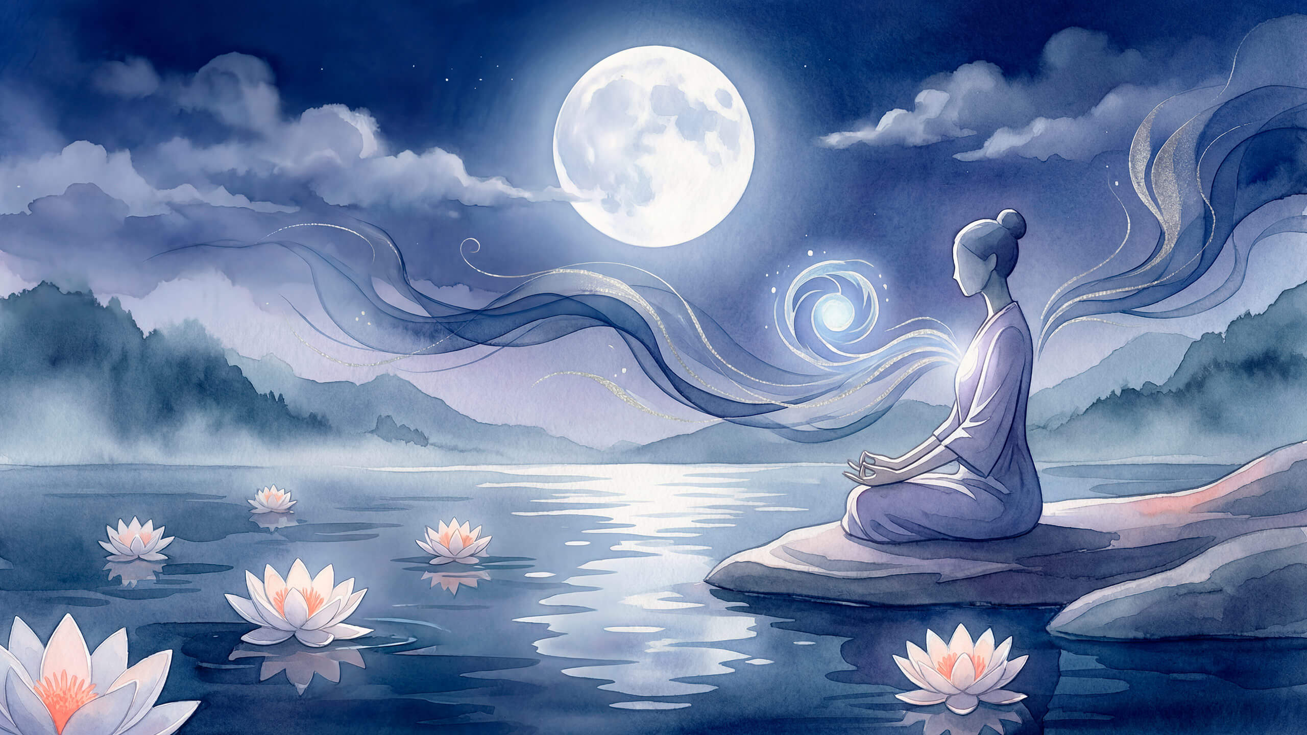 Quando la mente non trova pace - Rappresentazione artistica della diagnosi TCM Shen calming in acquerello