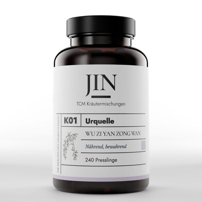 JIN K01 Urquelle Dose — TCM Kräutermischung Wu Zi Yan Zong Wan bei Jing–Mangel (neutral), 240 Presslinge
