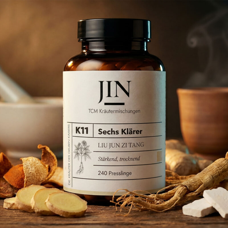 JIN K11 Sechs Klärer — TCM Kräutermischung Liu Jun Zi Tang bei Milz–Qi Mangel + Feuchtigkeit