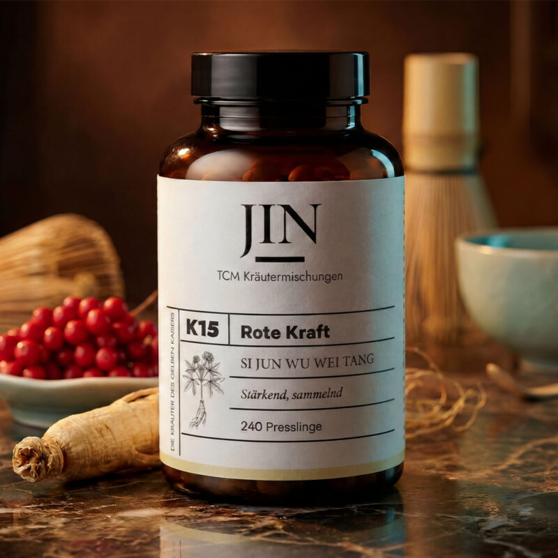 JIN K15 Rote Kraft — TCM Kräutermischung Si Jun Wu Wei Tang bei Herz–Qi Mangel