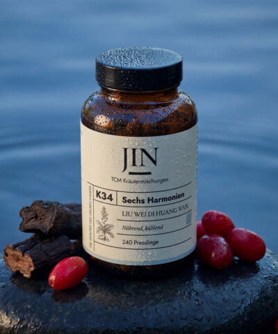JIN K34 Sechs Harmonien — TCM Kräutermischung Liu Wei Di Huang Wan bei Nieren–Yin Mangel