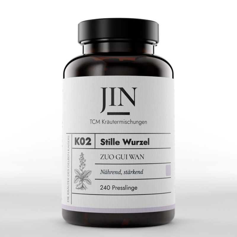 JIN K02 Stille Wurzel Dose — TCM Kräutermischung Zuo Gui Wan bei Jing–Mangel (Yin stärkend), 240 Presslinge