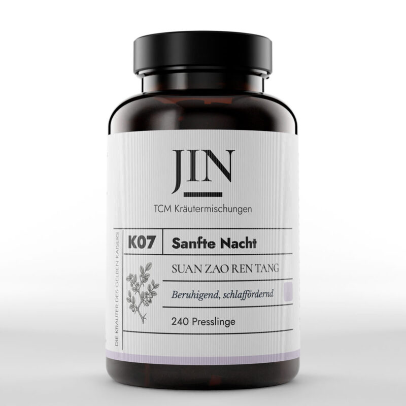 JIN K07 Sanfte Nacht Dose — TCM Kräutermischung Suan Zao Ren Tang bei Shen–Unruhe (Schlaf), 240 Presslinge