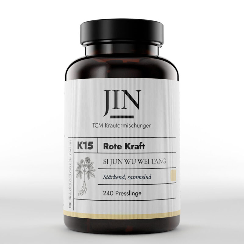 JIN K15 Rote Kraft Dose — TCM Kräutermischung Si Jun Wu Wei Tang bei Herz–Qi Mangel, 240 Presslinge