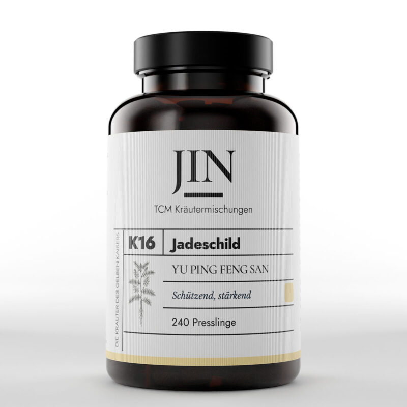 JIN K16 Jadeschild Dose — TCM Kräutermischung Yu Ping Feng San bei Wei–Qi Mangel, 240 Presslinge