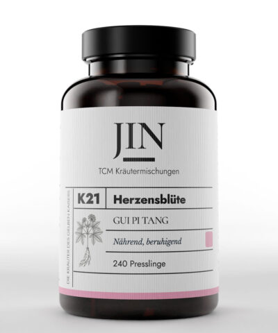 JIN K21 Herzensblüte Dose — TCM Kräutermischung Gui Pi Tang bei Herz–Blut Mangel, 240 Presslinge