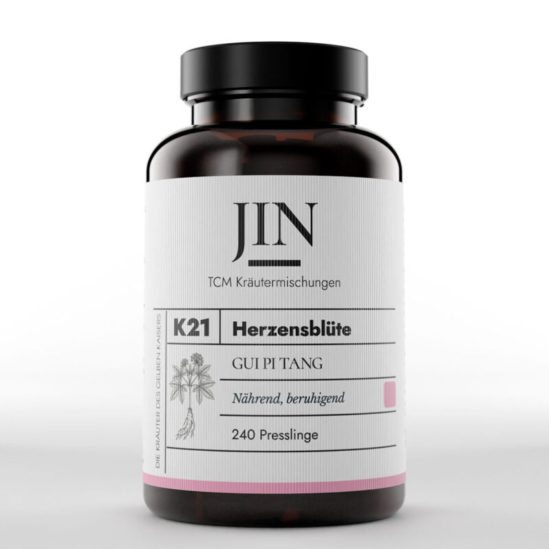 JIN K21 Herzensblüte Dose — TCM Kräutermischung Gui Pi Tang bei Herz–Blut Mangel, 240 Presslinge