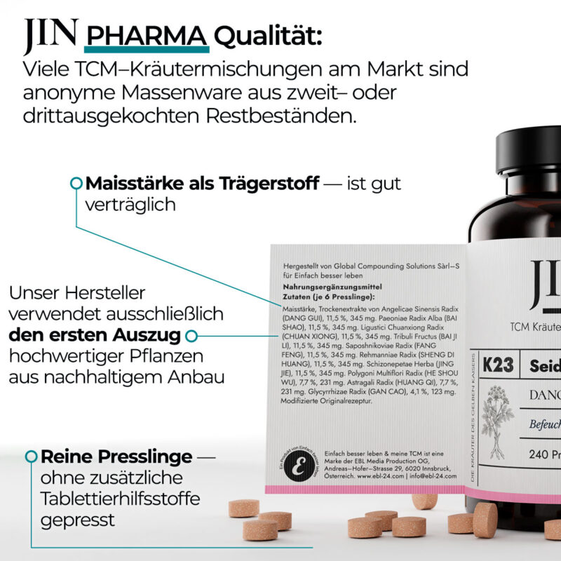 JIN K23 Seidiger Tau in Pharma–Qualität — TCM Kräutermischung Dang Gui Yin Zi