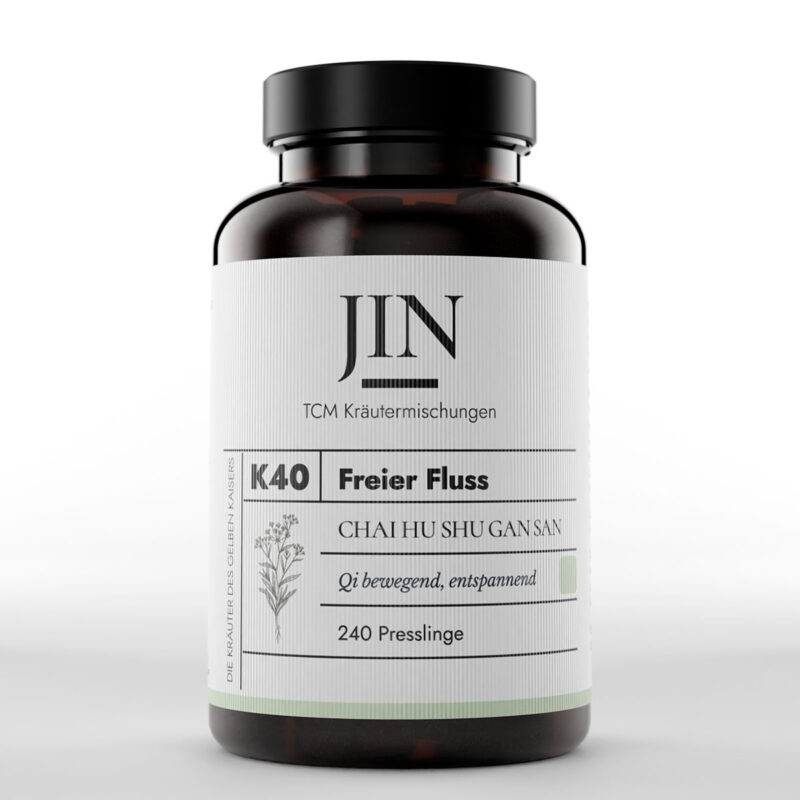 JIN K40 Freier Fluss Dose — TCM Kräutermischung Chai Hu Shu Gan San bei Leber–Qi Stagnation, 240 Presslinge