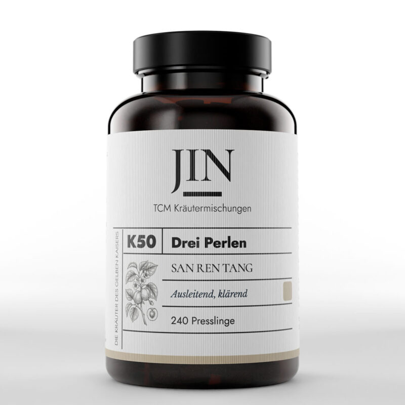 JIN K50 Drei Perlen Dose — TCM Kräutermischung San Ren Tang bei Feuchte Hitze, 240 Presslinge