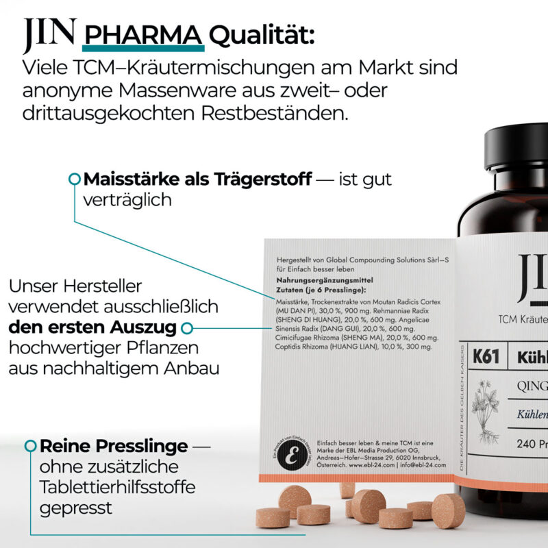 JIN K61 Kühle Mitte in Pharma–Qualität — TCM Kräutermischung Qing Wei San
