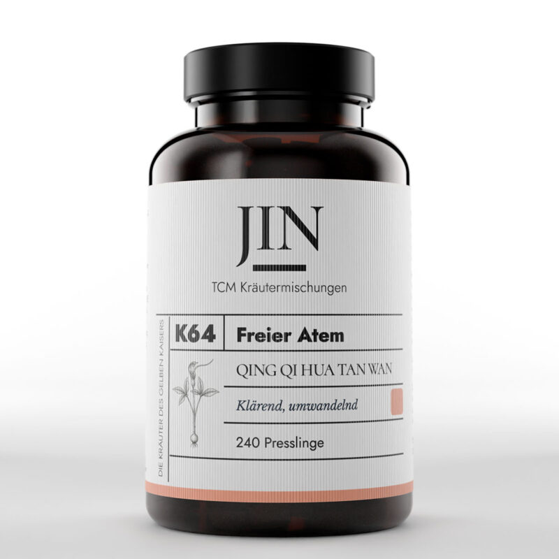 JIN K64 Freier Atem Dose — TCM Kräutermischung Qing Qi Hua Tan Wan bei Schleim–Hitze Lunge, 240 Presslinge